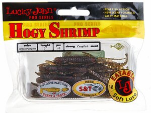 Виброхвосты съедобные LJ Pro Series HOGY SHRIMP 3.0in (07.60)/PA03 10шт., фото 4