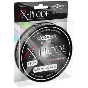 Плетеный шнур Mikado X-PLODE 0,20 black (150 м) - 20.40 кг., фото 1