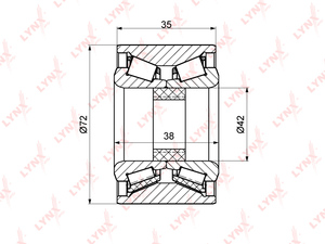 Подшипник ступицы передний (35x42x72) LYNXauto WB-1119. Для: SUBARU СУБАРУ Forester(Форестер)(SF/SG) 2.0-2.5 97> / Impreza(Импреза)(GC/GD) 1.5-2.5 92> / Legacy(Легаси) I-III >03, фото 1