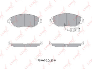 Колодки тормозные передние  LYNXauto BD-8042. Для: Skoda, Шкода, Octavia(Октавия)(5E) 1.2T-2.0 12> / Superb(Суперб)(3V) 1.4T-2.0 15>, VW, Фольксваген, Golf(Гольф) VII 1.0-2.0D 12> ., фото 2