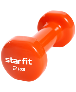 Гантель виниловая Starfit DB-101 2 кг, оранжевый, фото 1