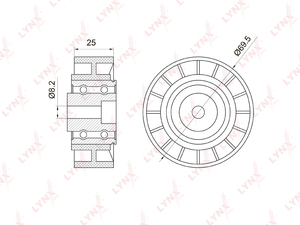 Ролик направляющий / приводной LYNXauto PB-7017. Для: MERCEDES-BENZ C200K-230K(W202/W203) 95-02 / E200K-230K(W210) 97-02 / CLK200K-230K(C208) 97-02, фото 1