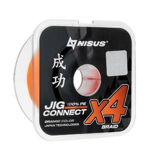 Шнур JIG CONNECT X4 PE Orange 150m #2.5, 0.25mm 14.8кг/32.4LB (T-N-JC-X4-0.25-150-O) NISUS, фото 3