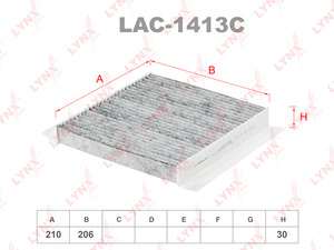 Фильтр салонный угольный LYNXauto LAC-1413C. Для: RENAULT Laguna II 99-07 / Vel Satis 02>, фото 1