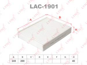 Фильтр салонный LYNXauto LAC-1901. Для BMW БМВ 1(F20/21) 10>/3(F30/31) 11>/3GT(F34) 13>/4(F32) 13>, фото 1