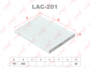 Фильтр салонный LYNXauto LAC-201. Для: NISSAN Qashqai 07> / X-Trail II 07>, фото 1