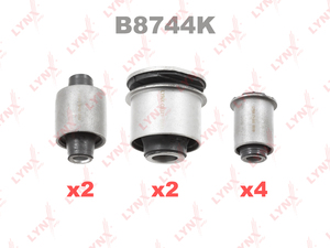 Комплект сайлентблоков / Рычагов / Зад. подв. LYNXauto B8744K. Для TOYOTA Corolla (E12) 01-07 / Celica (T23) 99-05 / Sienta 1.5 03-15, фото 1