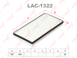 Фильтр салонный LYNXauto LAC-1322. Для: PEUGEOT 406 95>, фото 1