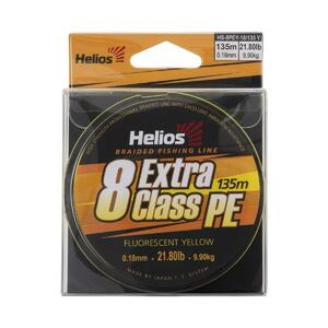 Шнур плетеный EXTRA CLASS 8 PE BRAID Fluorescent Yellow 0,18mm/135 (HS-8PEY-18/135 Y) Helios, фото 2