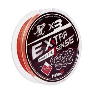 Шнур Extrasense X3 PE Red 92m 2.5/35LB 0.26mm (HS-ES-X3-2.5/35LB) Helios, фото 2