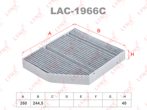 Фильтр салонный угольный LYNXauto LAC-1966C. Для MERCEDES-BENZ МЕРСЕДЕС-БЕНС C180-C43(W205) 14>/CLS220d-CLS450d(C257) 17>/E200-E450(W213-C238) 16>/GLC200-GLC430(X253) 16>, фото 1