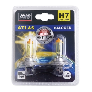 Галогенная автомобильная лампа AVS ATLAS, H7, 24 В, 70 Вт, 3000 К, цоколь PX26d, 2 шт., фото 3