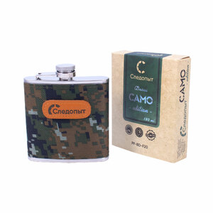 Фляжка "СЛЕДОПЫТ", в оплетке из oxford camo pixel, 180 мл, фото 6