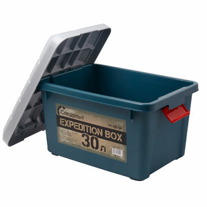 Ящик многофункц. особопрочный СЛЕДОПЫТ Expedition Box, 30 л, 500х360х320 мм, цв. зеленый/серый, фото 2