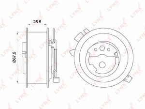 Ролик натяжной / ГРМ LYNXauto PB-1251. Для: AUDI Ауди A3 1.6D-2.0D 03-12 / A4 2.0D 07-15 / A4 Allroad 2.0D 09-16 / A5 2.0D 08-12 / A6 2.0D 11> / Q3(Ку3) 2.0D 11> / Q5(Ку5) 2.0D 08> / TT 2.0D 08-14, SKODA(Шкода) Fabia(Фабиа) II 1.2D-1.6D 10-14 / Octavia(Ок, фото 1