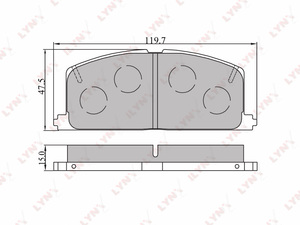 Колодки тормозные передние LYNXauto BD-7533. Для: Toyota, Тойота, Camry(Камри) >92/Carina(Карина) II(13") >92/Celica >90/Corolla(Корола) >92/Starlet >92., фото 2