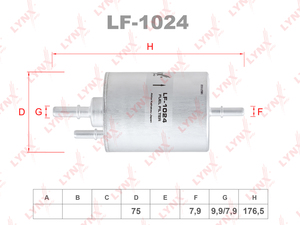 Фильтр топливный LYNXauto LF-1024. Для: AUDI A6 C6 3.0 04-06, фото 1