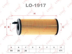 Фильтр масляный LYNXauto LO-1917. Для: BMW 1(E81-88) 2.0D 05-12 / 3(E90) 2.0D 05-11 / 5(E60/61) 2.0D 07-10 / 7(F01) 50D 12> / X1(E84) 2.0D 09> / X3(E83) 2.0D 07> / X5(E70/F15) M50D 11> / X6(E71/E72) M50D 11>, фото 1