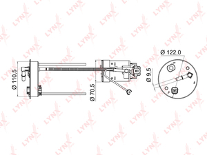Фильтр топливный погружной LYNXauto LF-950M. Для: HONDA Accord VIII 2.0-2.4 08-12, фото 1