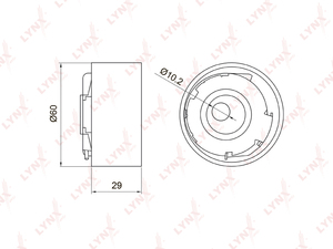 Ролик натяжной / ГРМ LYNXauto PB-1029. Для: Lada, Лада, Granta(Гранта) 1.6 11> / Kalina(Калина) 1.4-1.6 04> / Priora(Приора) 1.6 08> / Vesta(Веста) 1.6 15> / X-Ray 1.6-1.8 16>., фото 3