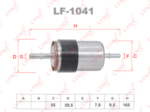 Фильтр топливный LYNXauto LF-1041. Для: VOLVO S60 III 2.0 19> / XC60 II 2.0 17> / XC90 II 2.0 14>, фото 1