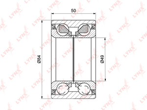 Подшипник ступицы задний (50x49x84) LYNXauto WB-1341. Для: TOYOTA Тойота Altezza 2.0-3.0 99-05 / Aristo 3.0 97-04 / Crown(Кроун)(170) 99-03 / Verossa 2.0-2.5 00-03, LEXUS ЛЕКСУС GS300-430 97-04 / IS200-300 99-05 / SC430 01-10, фото 1