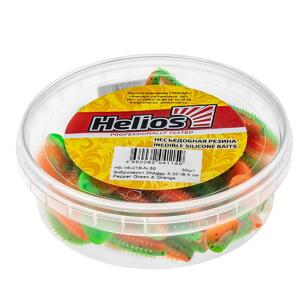 Виброхвост несъедоб. Shaggy 3,35"/8,5 см Pepper Green & Orange 30шт. (HS-16-018-N-30) Helios, фото 2