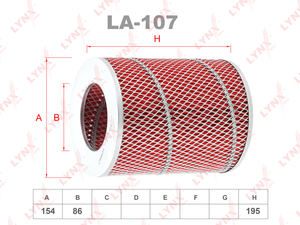 Фильтр воздушный LYNXauto LA-107. Для: TOYOTA Townace/Liteace 2.0D-2.2D 93-08, фото 1