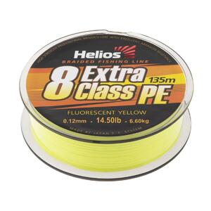 Шнур плетеный EXTRA CLASS 8 PE BRAID Fluorescent Yellow 0,12mm/135 (HS-8PEY-12/135 Y) Helios, фото 1