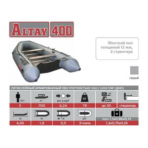 Лодка Алтай 400 серый (модель A-S400SS)Тонар, фото 3