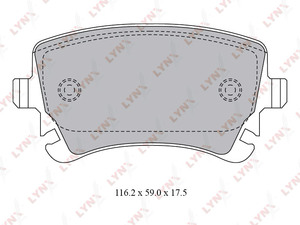 Колодки тормозные задние LYNXauto BD-1224. Для: Audi, Ауди A4 2.0-3.0D 03-08 / A6 2.0D-4.2 04-11 / A8 2.8-6.0 03-10, VW, Фольксваген, Transporter(Транспортер) V 1.9D-3.2 03>., фото 2