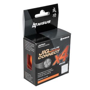 Шнур JIG CONNECT X4 PE Orange 150m #3.0, 0.28mm 15.4кг/36.1LB (T-N-JC-X4-0.28-150-O) NISUS, фото 7