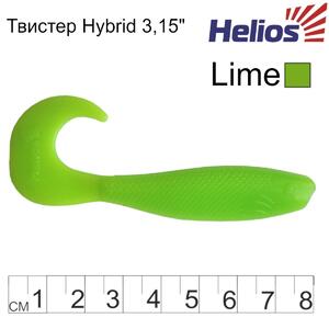Твистер несъедоб. Hybrid 3,15"/8,0 см Lime 30шт. (HS-14-008-N-30) Helios (0), фото 3