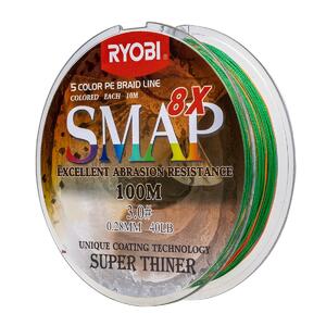 Шнур SMAP PE8X-100M 3.0# Multi Colour 0,285мм Ryobi, фото 5