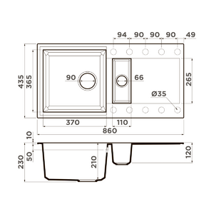 Кухонная мойка Omoikiri Sakaime 86-2-DC Tetogranit/темный шоколад, фото 2