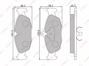 Колодки тормозные передние LYNXauto BD-5903. Для: DAEWOO Nexia 1.5 GL/Lanos(ATE 13"), OPEL Astra F 1.4-1.8 >98/Corsa A/B 91-00/Tigra >00/Vectra A 91-95, фото 1