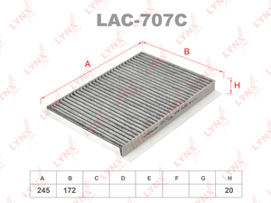 Фильтр салонный угольный LYNXauto LAC-707C. Для: HYUNDAI Хендаи i30(FD) 07-11, KIA КИА Ceed(Сид) I-II 07>, фото 1