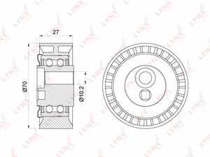 Ролик натяжной / приводной LYNXauto PB-5059. Для: CITROEN Berlingo(MF) 1.8D-2.0D 98-05 / C5 I 2.0D 01-04 / C8 2.0D 02> / Jumpy 1.9D-2.0D 95-06, FIAT Scudo 1.9D-2.0D 98-06, PEUGEOT 206 1.9D-2.0D 98> / 406 1.9D-2.1D 96-04 / 806 1.9D-2.1D 95-02 / Expert 1.9D, фото 1