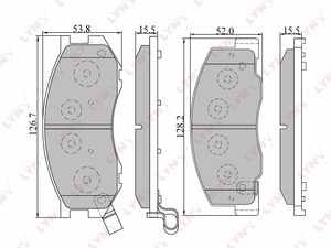 Колодки тормозные передние LYNXauto BD-7515. Для: TOYOTA Previa >00/Town Ace Noah 98-01/ Town Ace 96-04/Lite Ace/Estima 2.2-2.4 96-99, фото 1