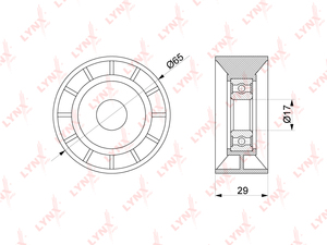 Ролик натяжного механизма / приводной LYNXauto PB-5133. Для: NISSAN Qashqai(J10) 2.0D 07-13 / X-Trail(T31) 2.0D 07-13 / NP300(D23) 2.3D 15>, OPEL Movano B 2.3D 10> / Vivaro 2.0D 06>, RENAULT Espace 2.0D 06> / Koleos I 2.0D 08> / Laguna II-III 2.0D 05> / M, фото 1