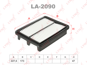 Фильтр воздушный LYNXauto LA-2090. Для: MAZDA 2(DL / DJ) 1.5-1.5D 14> / 3(BM/BN) 1.5 13>, фото 1