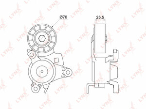 Натяжитель / приводной LYNXauto PT-3230. Для CITROEN C4 I 2.0 04-07 / C5 II-III 1.8-2.0 05> / C8 2.0 05> / Jumpy 2.0 07>, FIAT Scudo 2.0 00-06, PEUGEOT 307 2.0 00> / 308 I 2.0 08-12 / 406 1.8-2.2 99-04 / 407 1.8-2.2 04> / 408 2.0 10> / 607 2.2 00> / 807 2, фото 1