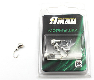 Мормышка "ЯМАН" ст. муравей с отв.,цв.SILVER PLATED, вес 0,5 г (уп. 5 шт.), фото 2