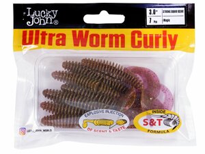 Твистеры съедоб. искусст. LJ Pro Series ULTRAWORM CURLY 3,0in (07.62)/S14 7шт., фото 4