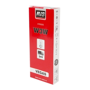 Автомобильная лампа AVS Vegas, W3W, 24 В, 3 Вт, 2700 К, цоколь W2.1x9.5d, 10 шт., фото 6