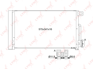 Радиатор кондиционера с осушителем LYNXauto RC-0252. Для: OPEL Corsa D 1.0-1.4 06-14, FIAT Punto 1.2-1.4 05>, PEUGEOT Bipper 1.3-1.4 08>, фото 1