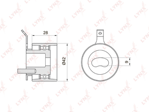 Ролик натяжной / ГРМ LYNXauto PB-1012. Для: CHEVROLET Kalos 1.2 05> / Matiz 0.8-1.0 05> / Spark 0.8-1.0, DAEWOO Kalos 1.2 03> / Matiz 0.8-1.0 98>, фото 1