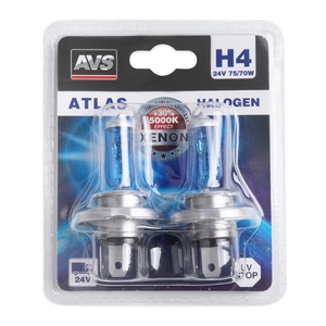 Галогенная автомобильная лампа AVS ATLAS, H4, 24 В, 75/70 Вт, 5000 К, цоколь P43t, 2 шт., фото 3