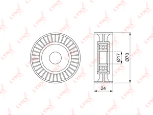 Ролик натяжного механизма / приводной LYNXauto PB-5129. Для: Toyota, Тойота, Auris(E150) 1.33 09> / Camry(Камри)(V40/V50) 2.5 06> / Corolla(Корола)(E150) 07> / Highlander(Хайлендер) 2.7 13>., фото 2