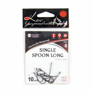 Крючок KOI "SINGLE SPOON LONG", размер 6 (INT), цвет BN (10 шт.), фото 5